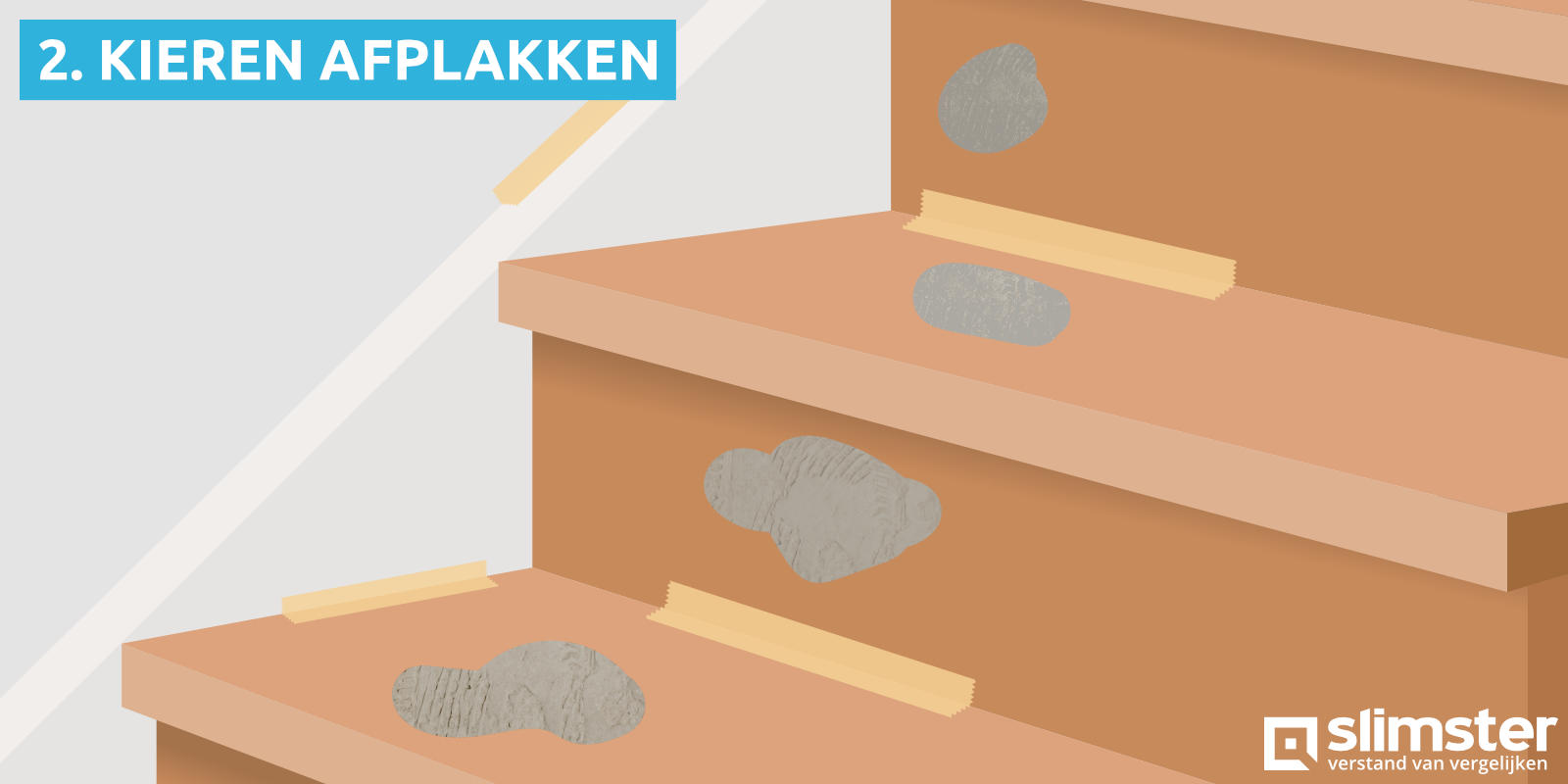 lijmresten trap kieren afplakken